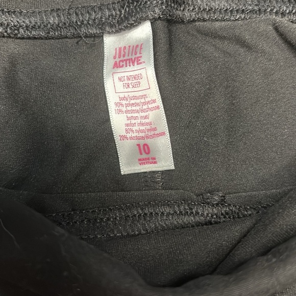 Justice girls size 10 leggings- set of 2 pink & black and purple & gray - Picture 5 of 8